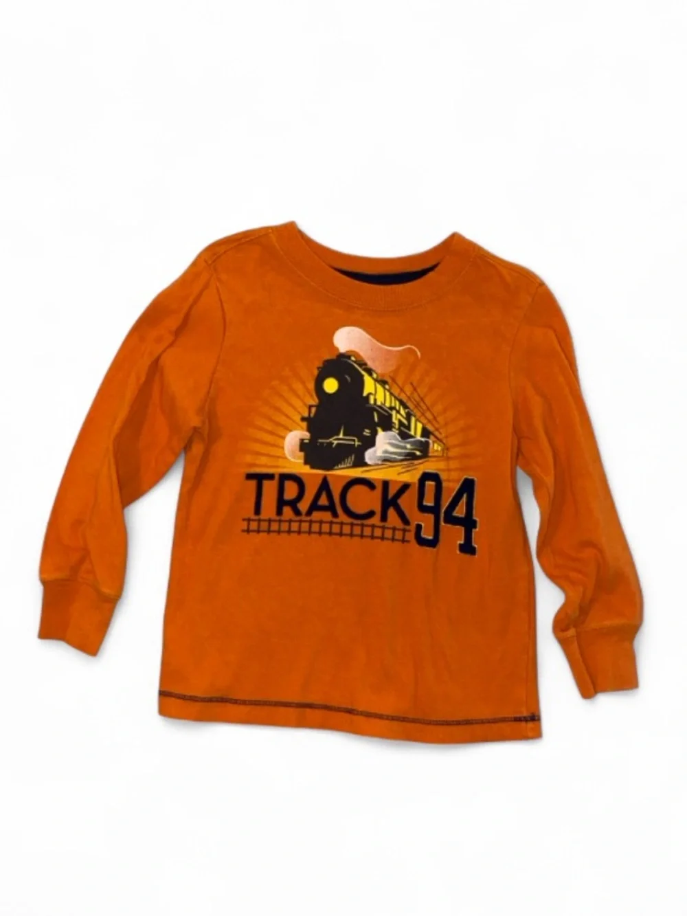 Old Navy Orange Train Graphic Long-Sleeve Tee